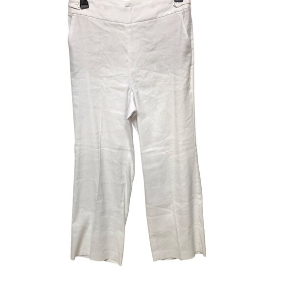Talbots White Linen Blend Wide Leg Pants Women's Size 10 NWT - Picture 2 of 8